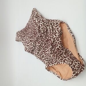 J. Crew Leopard Print Ruched One-Shoulder One-Piece Swimsuit 2